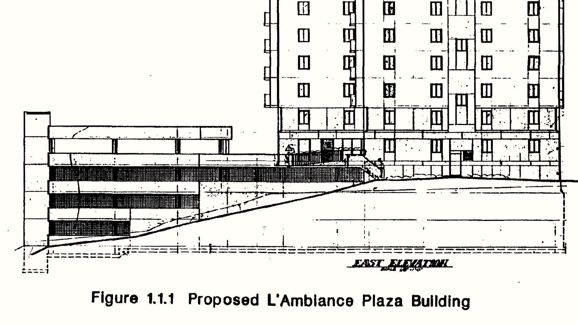 Side elevation illustration of a building