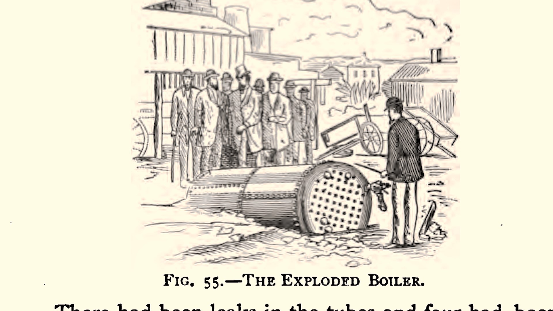 Illustration of an exploded boiler from the Grover Factory File